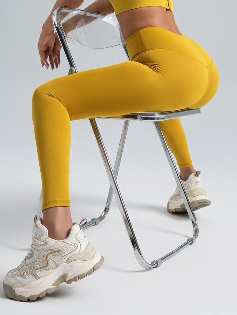 Women'S Solid Tight High Waist Sports Leggings, Quick Drying Breathable Comfortable Skinny Pants for Yoga Gym Workout Running, Ladies Sportswear Clothing for Indoor Outdoor Wear, Tummy Control