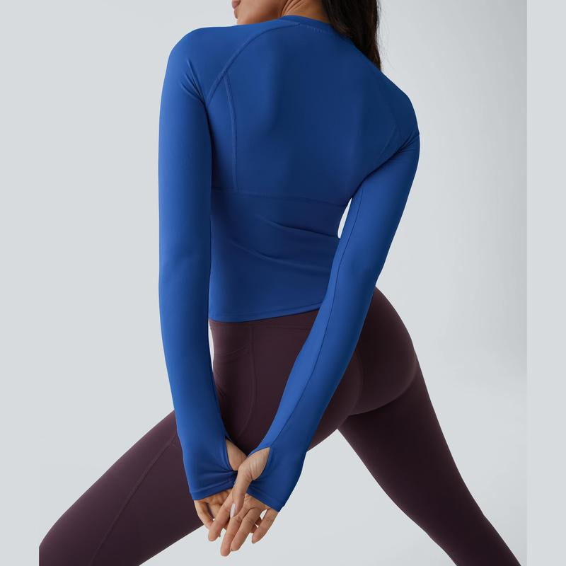 Halara Solid Thumb Hole Yoga Sports Top Athletic Wear Fitness