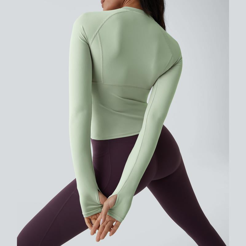 Halara Solid Thumb Hole Yoga Sports Top Athletic Wear Fitness