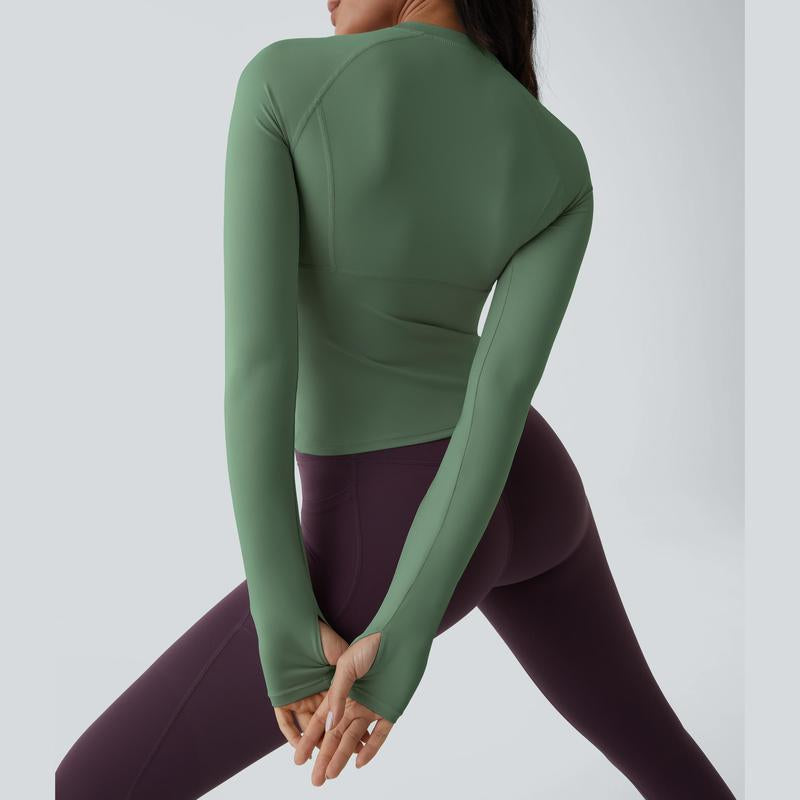 Halara Solid Thumb Hole Yoga Sports Top Athletic Wear Fitness