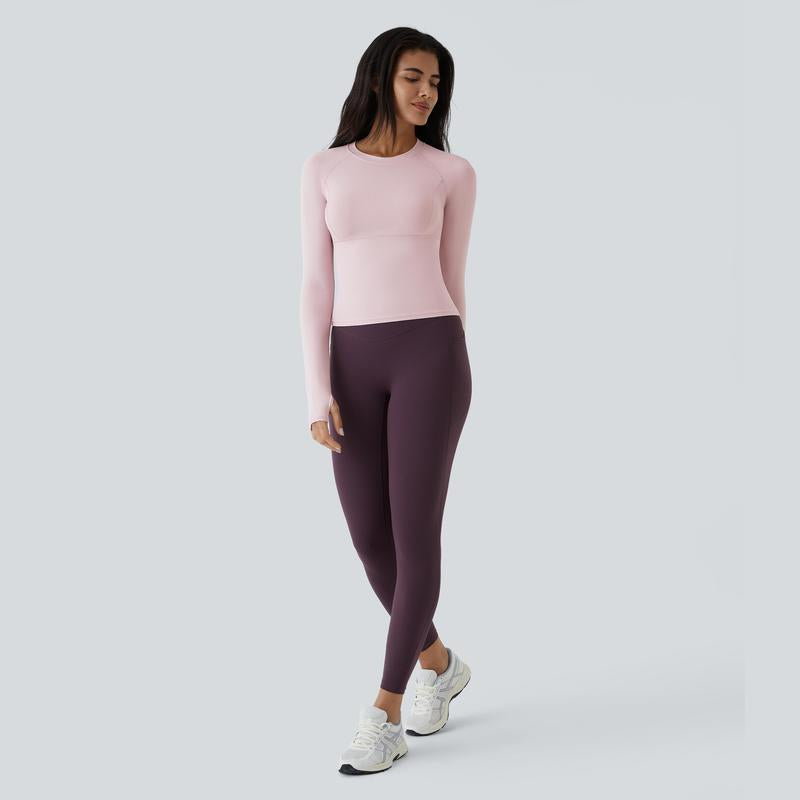 Halara Solid Thumb Hole Yoga Sports Top Athletic Wear Fitness