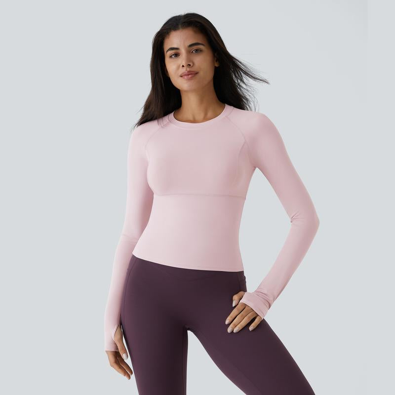 Halara Solid Thumb Hole Yoga Sports Top Athletic Wear Fitness
