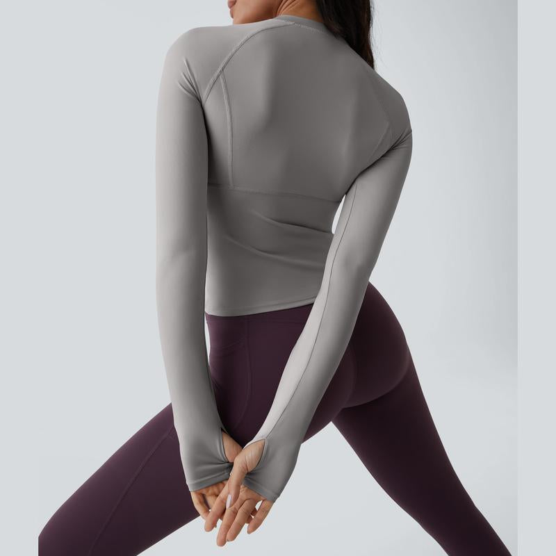 Halara Solid Thumb Hole Yoga Sports Top Athletic Wear Fitness