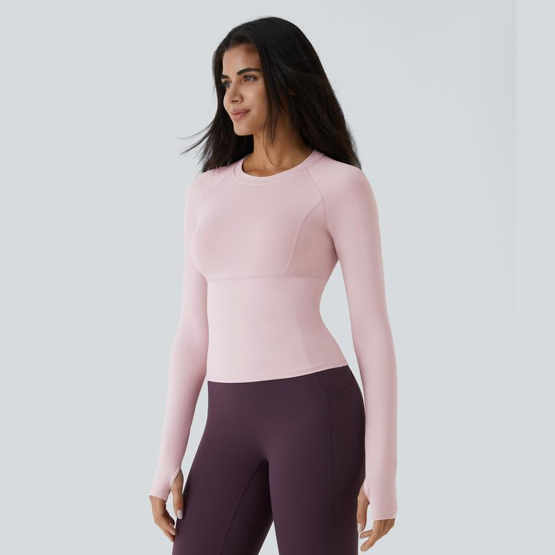 Halara Solid Thumb Hole Yoga Sports Top Athletic Wear Fitness