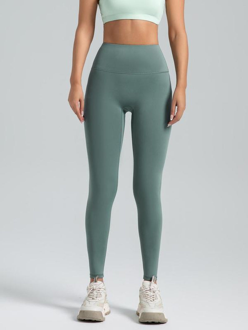 Women'S Solid Tight High Waist Sports Leggings, Quick Drying Breathable Comfortable Skinny Pants for Yoga Gym Workout Running, Ladies Sportswear Clothing for Indoor Outdoor Wear, Tummy Control