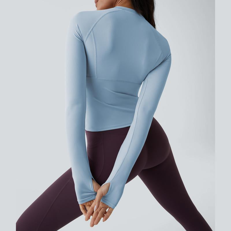 Halara Solid Thumb Hole Yoga Sports Top Athletic Wear Fitness
