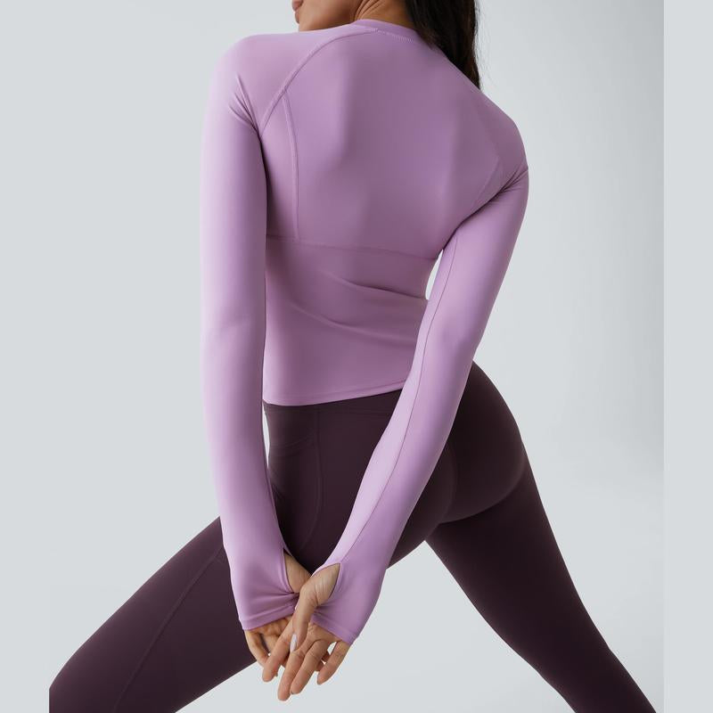 Halara Solid Thumb Hole Yoga Sports Top Athletic Wear Fitness