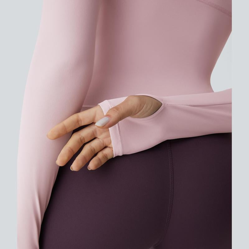 Halara Solid Thumb Hole Yoga Sports Top Athletic Wear Fitness