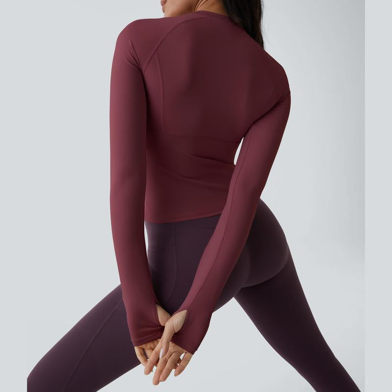 Halara Solid Thumb Hole Yoga Sports Top Athletic Wear Fitness