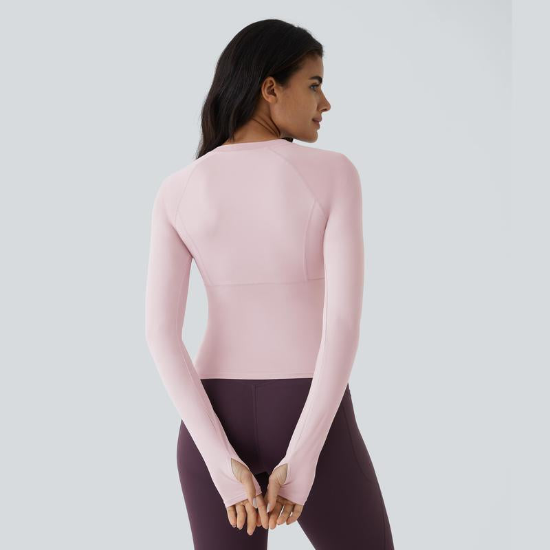 Halara Solid Thumb Hole Yoga Sports Top Athletic Wear Fitness