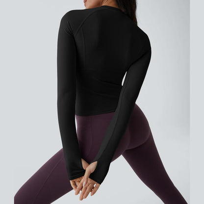 Halara Solid Thumb Hole Yoga Sports Top Athletic Wear Fitness
