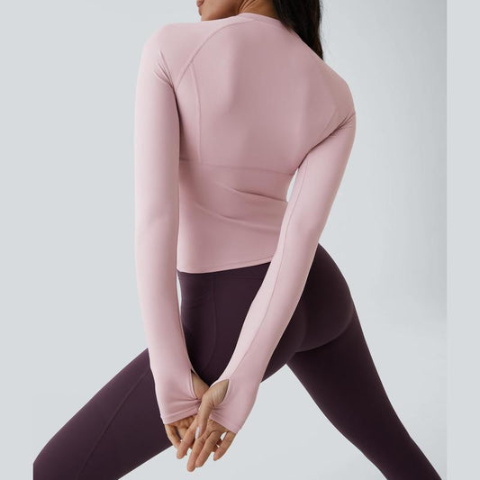 Halara Solid Thumb Hole Yoga Sports Top Athletic Wear Fitness