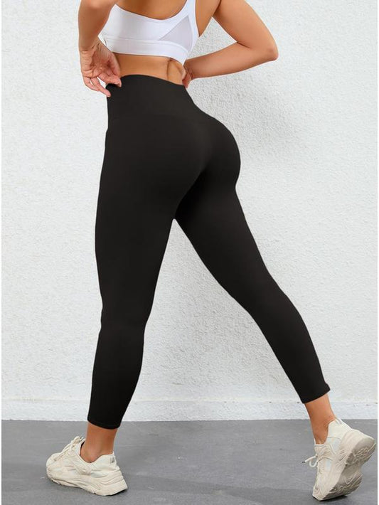 Women'S Solid Tight High Waist Sports Leggings, Quick Drying Breathable Comfortable Skinny Pants for Yoga Gym Workout Running, Ladies Sportswear Clothing for Indoor Outdoor Wear, Tummy Control