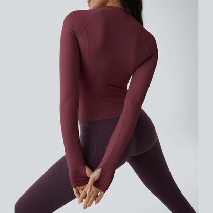 Halara Solid Thumb Hole Yoga Sports Top Athletic Wear Fitness
